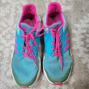 Adidas Women's Teal and Pink Sneakers